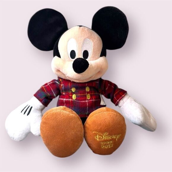 DISNEY 2013 Holiday Mickey Mouse Plaid Hoodie *NEW* - Picture 1 of 8